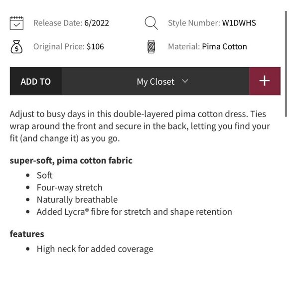 Lululemon Cotton Wrap-Front T-Shirt Dress Bronze Green Size 6 A140 - Picture 3 of 9